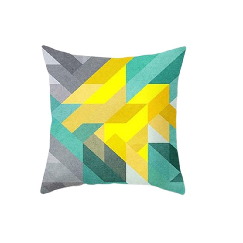 Geometric Pattern Simple Pillow Case Abstract Art Home Decoration Plush Fabric