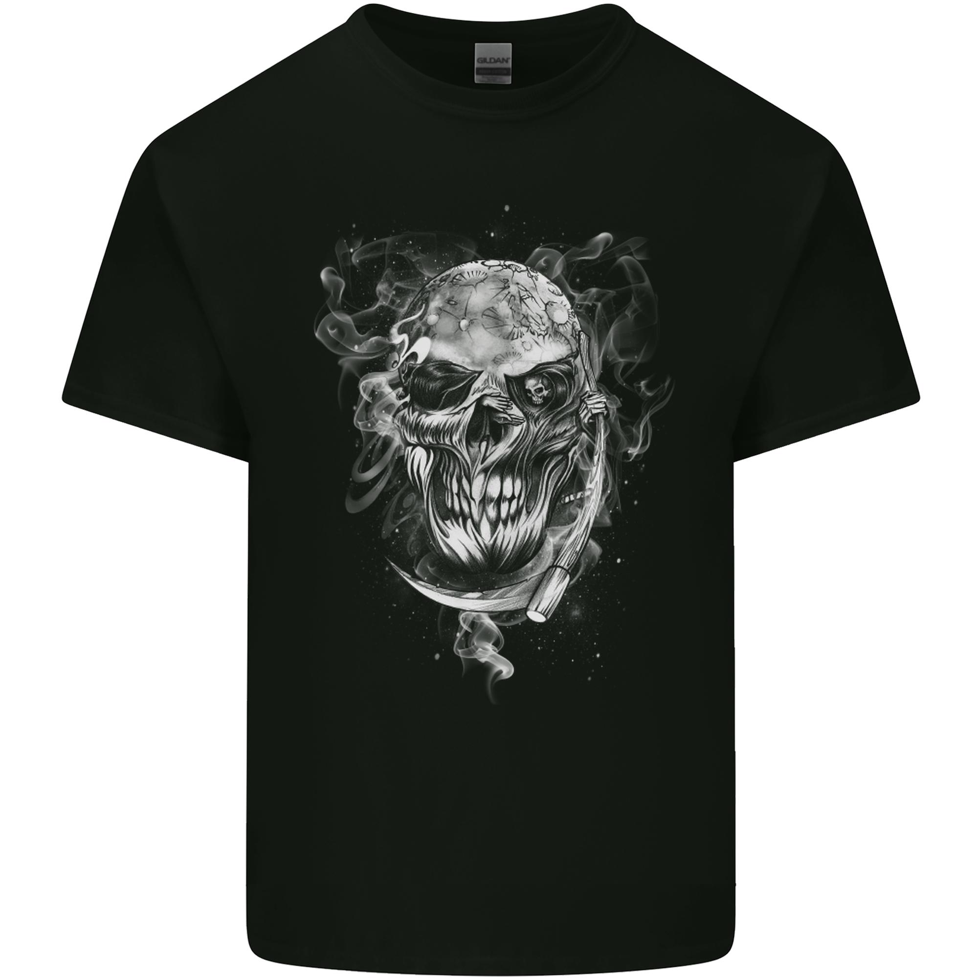 Grim Reaper Skull Death Biker Motorcycle Unisexs Light Cotton TShirt S