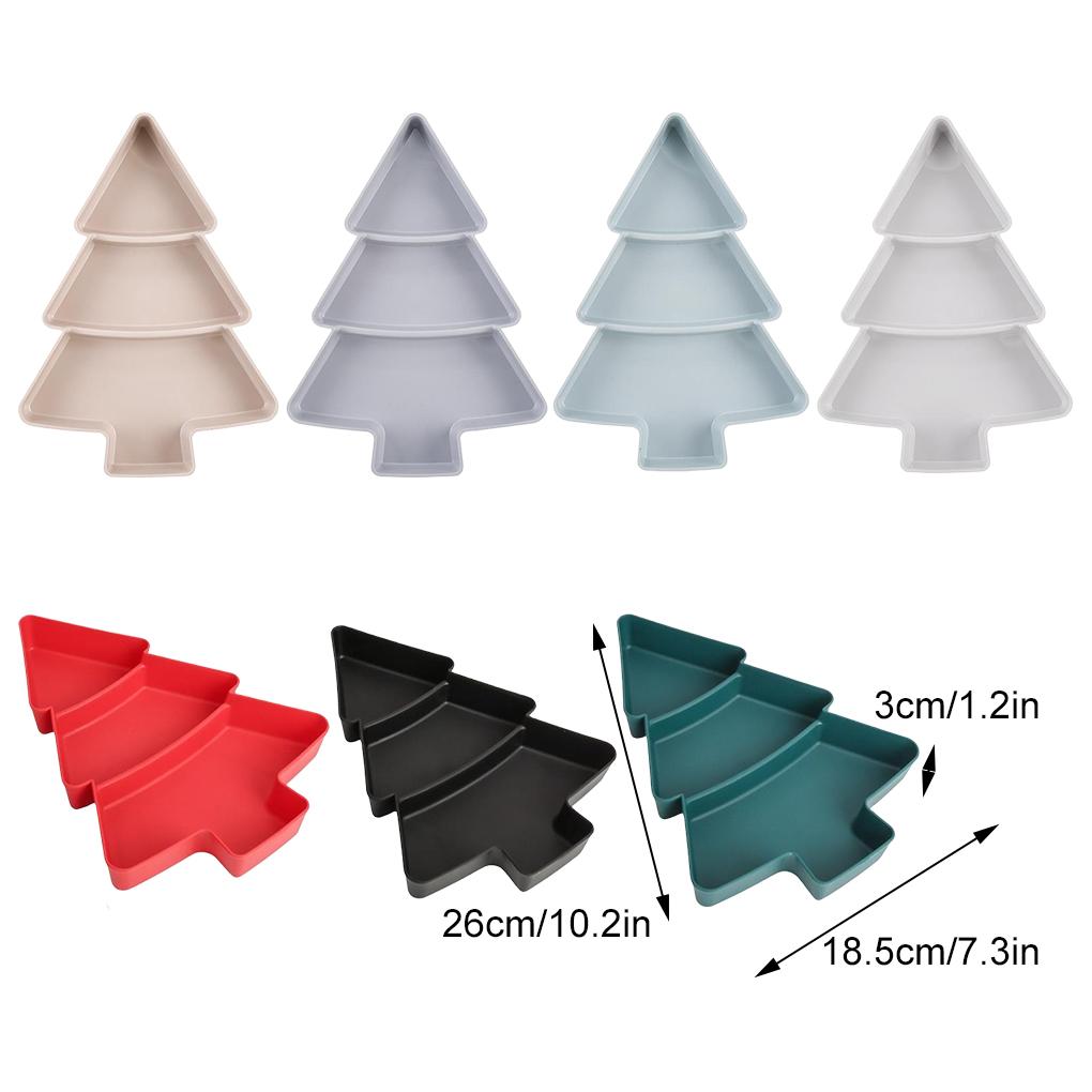 Christmas Tree Shaped Candy Snacks Tray Melon Forseeds Nut Bowl Durable Plastic Household Snack Tray