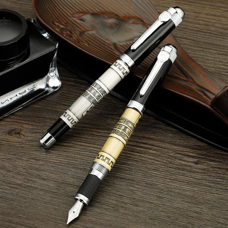 Jinhao 189 Pen, A Word of Nine Tripods Retro Chinese Style Relief Office Business Signature Gift Can Be Replaced By Ink Bag