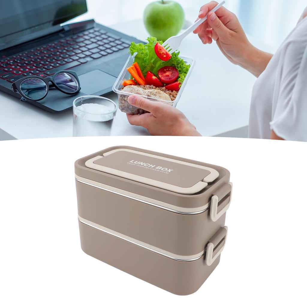 2 Tier Stackable   Box 304 Stainless Steel Insulated Lunch Containers Lkproof Compartment Portable Food Container for School
