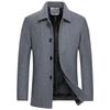 Herren Herbst/Winter Wollmantel mit Samtfutter und Revers