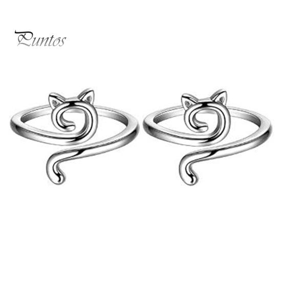 6st Virkring Justerbar Virkad Ringsats Halkfri katt Påfågelform Stickring Sytillbehör