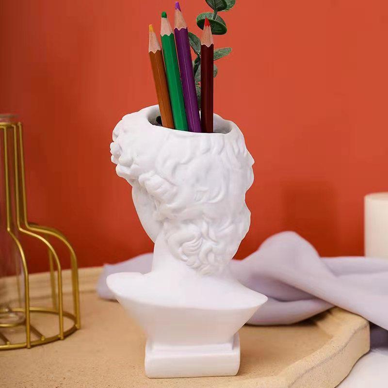 Nordic David Pen Holder & Ikebana Vase: Creative Makeup Brush Organizer & Decorative Plant Pot