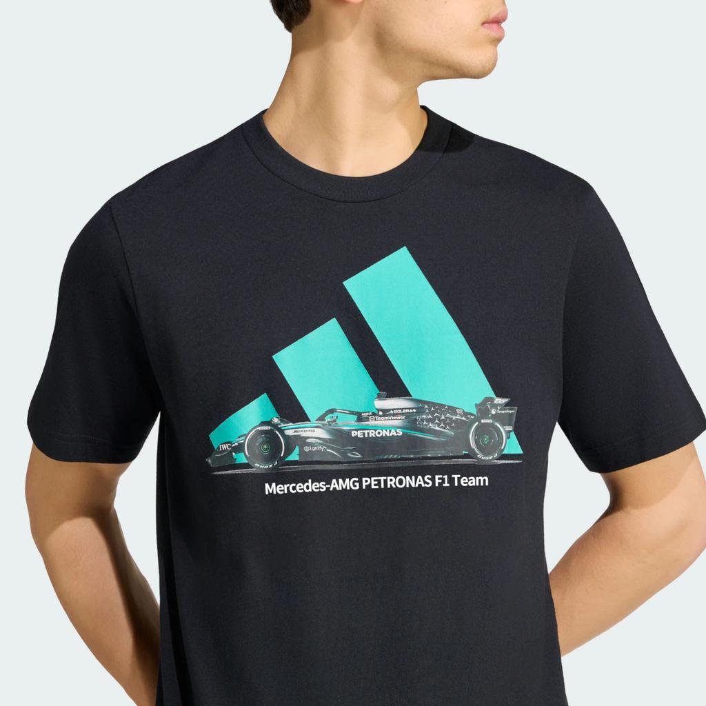 adidas X Mercedes - Amg Collaboration Petronas Formula 1 Team Print Round Neck Pullover Short Sleeve Racing T-Shirt Men T-Shirts KU9748