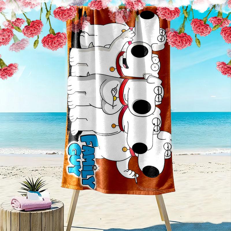 Brian Print Beach Towel, Large Soft Quick Dry Towel for Beach Camping Swimming