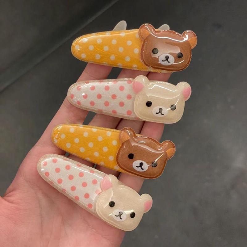 1Pc Kawaii Rilakkuma Bangs Side Clip Cartoon Cute Wave Point Bb Hair Clip Sweet Versatile Hairpin Hair Decoration Birthday Gift