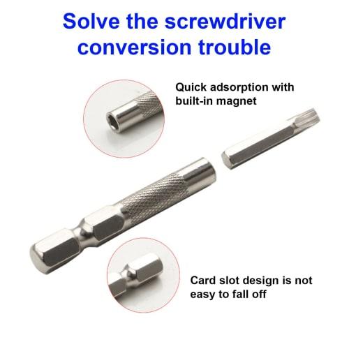 6PCS Hex Driver Adapter Converts 6.35mm To 4mm for Efficient Tool Compatibility Multiple Use for Bit Drills