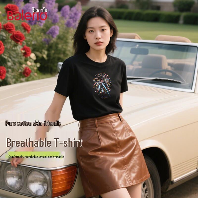 Baleno Women s Cotton Fireworks Print T-Shirt M