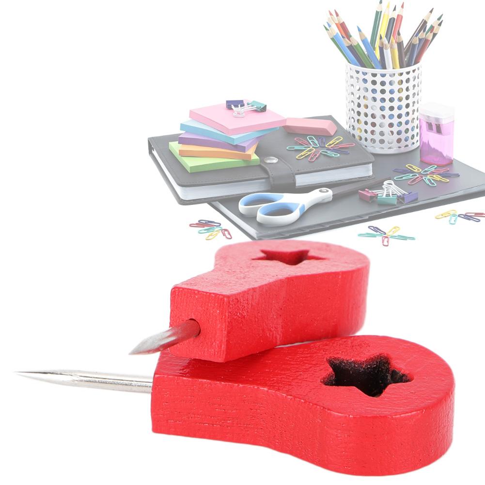 40Pcs Red Map Shape Thumb Tack Fixing Accessories School Stationery Office Supplies