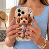 Fluffy Teddy Pink Gloss Heart Phone Case For iPhone 17 16 15 14 13 12 11 Pro Max Plus Wavy Edge Cover