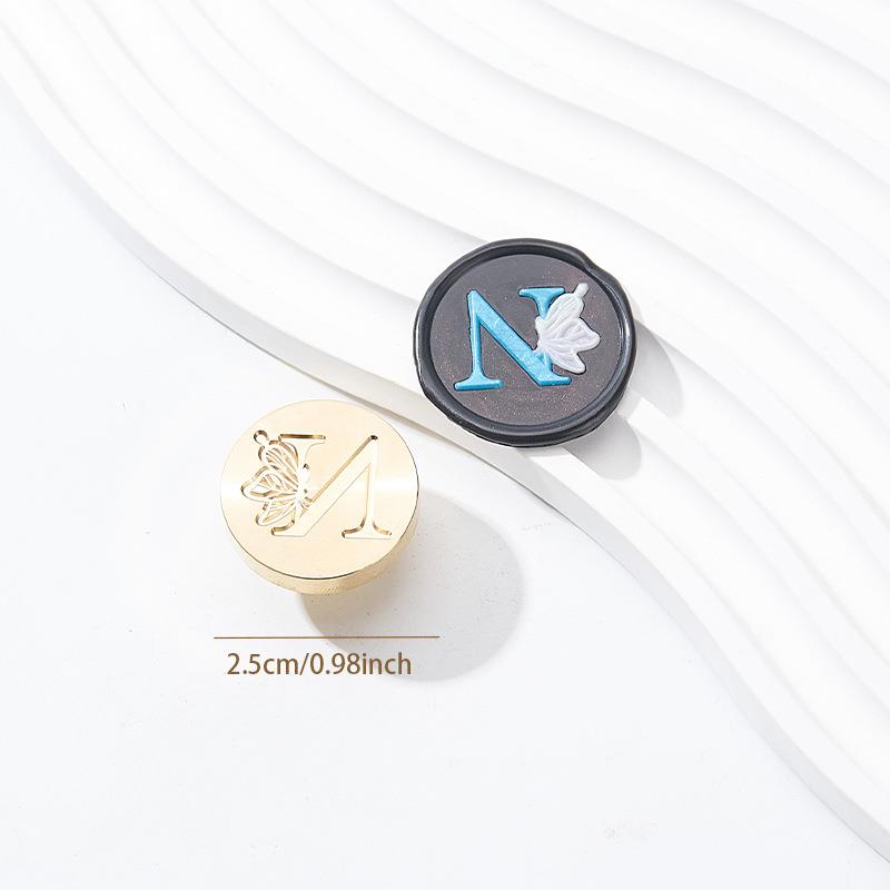 Butterfly Letter Seal(A~Z)Seal Stamp Brass Head With Wooden Handle Make Wax Seals For Wedding Invitations/Envelopes/Gift Wrap