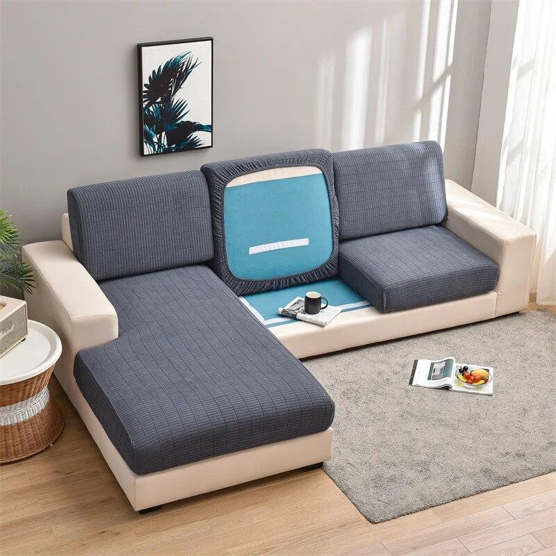 1PC Jacquard Sofa Seat Cushion Cover L-shaped Sofa Slipcover For Living Room Combination Chaise Furniture Protector Home Decor