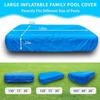 Inflatable Pool Cover Rectangular Fits Pool Under 130" L X 84" W, 20s Easy Set by 1 Person Built-in Elastic & Integrated Cord