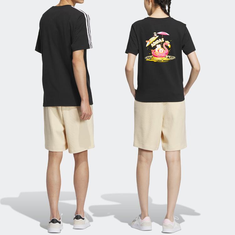 Adidas Neo X Lotso Bear Joint-Edition SS23 Cartoon Print Straight Casual Shorts Unisex Bottoms Rock-Layer Sandstorm IP4044