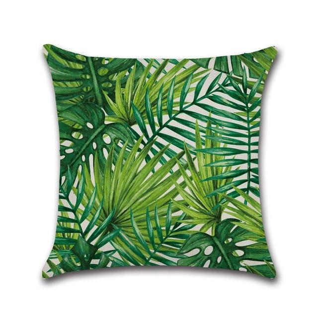 Tropical Plant Cushion Cover Summer Style Leaves Decorative Pillowcase For Sofa Linen Throw Pillow Case Almohada Poszewka Zt163