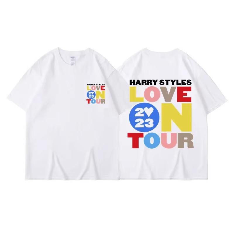 Harry Styles Love On Tour Summer Men's 100% Cotton T-shirt Short Sleeve Y2K Hip-Hop Street Casual Fashion Men's Wear