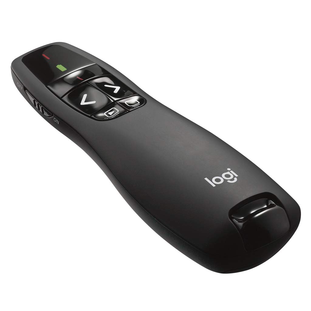 Logitech R400f Pointer, Black, Red Laser, Wireless Presentation Pointer, USB, R400 (Domestic Genuine Product)