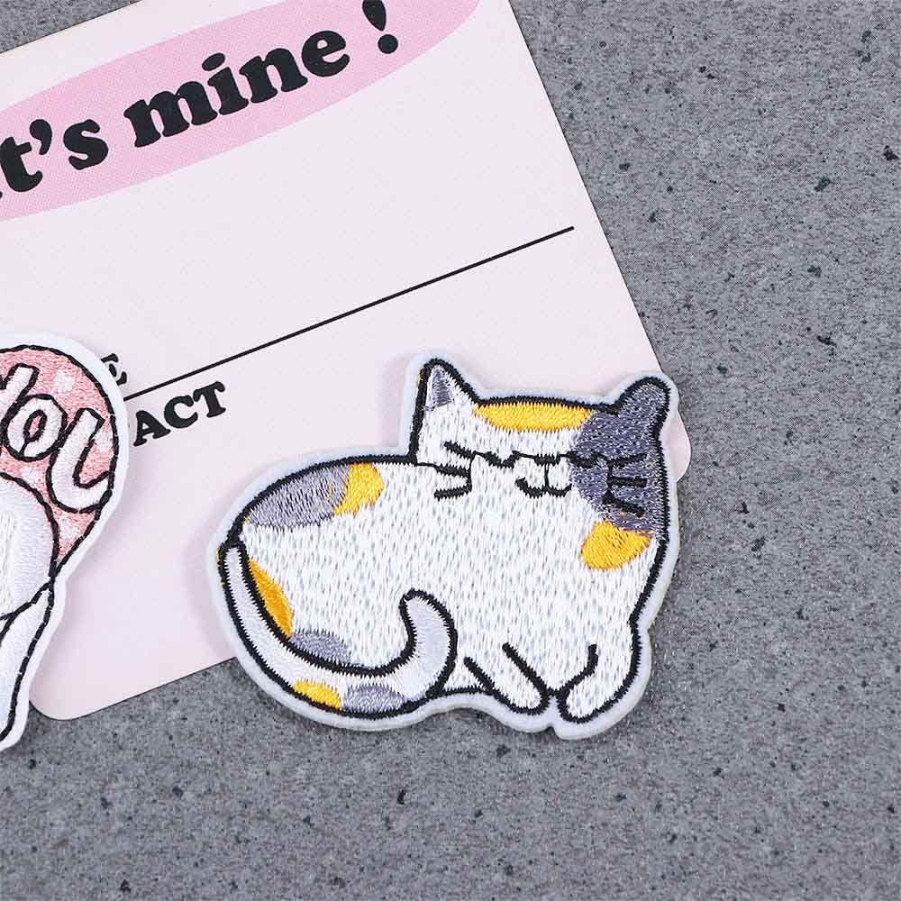 Cartoon Kitten Puppy Jeans Jacket Clothes Embroidery Iron On Sewing Embroidered Appliques Badges Patches Sewing Fabric