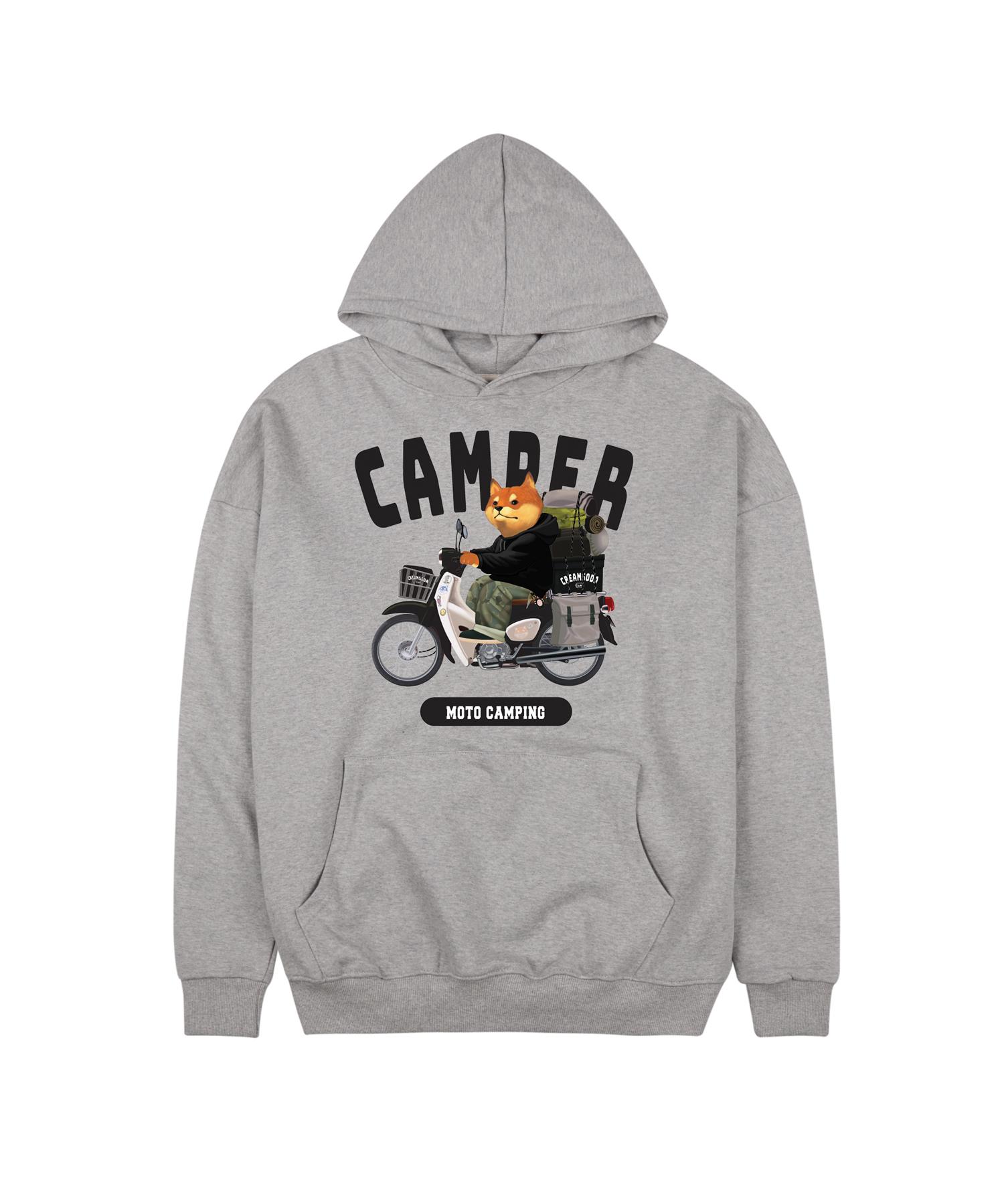 Cream Soda Lab Lab Moto Camp Oversized Hoodie Gray Black M