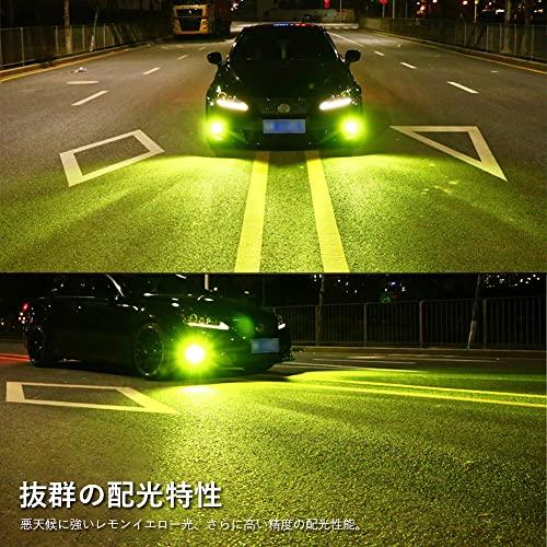 MAZERO H3 LED Nebelscheinwerfer Zitronengelb Nebelscheinwerferlampe Limettengelb Zitronengelb CSP-Chip mit Winkeleinstellfunktion Eingebauter Lüfter 4000