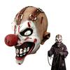 Horrorowy Złodziej Rekwizyty do Cosplayu Halloweenowa Maska Klauna, Realistyczna Lateksowa Przerażająca Maska z Oddychającą Pełną Twarzą Czerwony Nos na Imprezy Domu Strachu Kostium