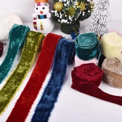 New 1 Meter Velvet Ribbon Thickening Ribbon Velvet Gift Packing Ribbon Frayed Edge DIY Craft Ribbon Bouquet Wrapping