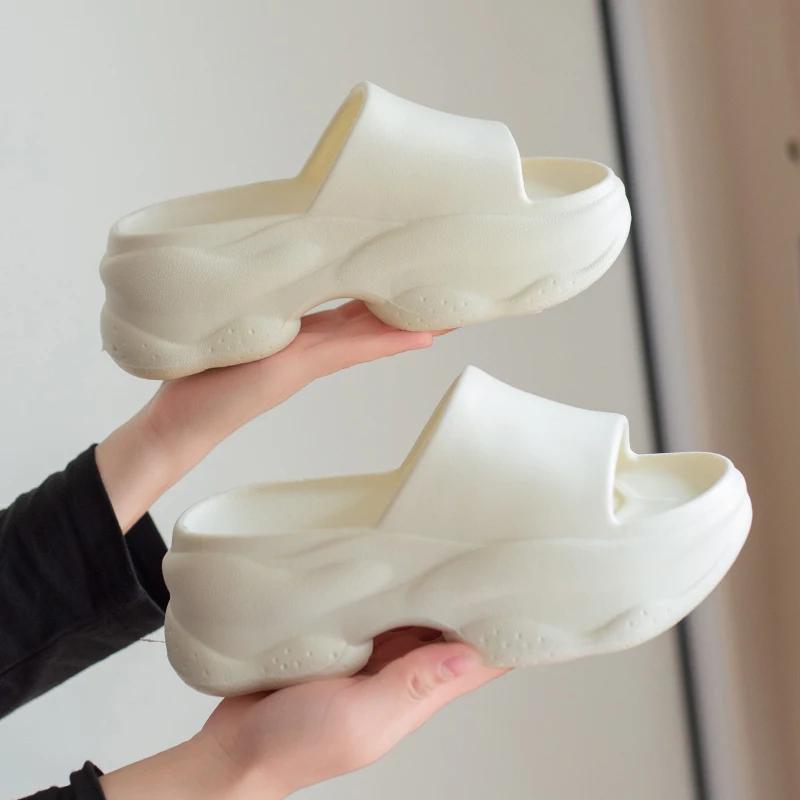 Fashion Candy Color Chunky Platform Slippers Women Summer Thick Bottom Non-Slip Beach Slides Woman Comfort Soft Sole Flip Flops Female