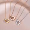 Choker Cerchio di Cristallo Elegante di Lusso Collane con Ciondolo Digitale Romano in Acciaio Inossidabile Colore Oro Argento per Gioielli da Donna