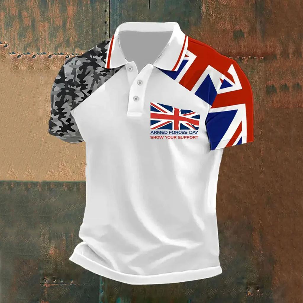 Summer 3D printed men's POLO shirt 2025 European and American foreign trade new models, short-sleeved POLO hot-selling