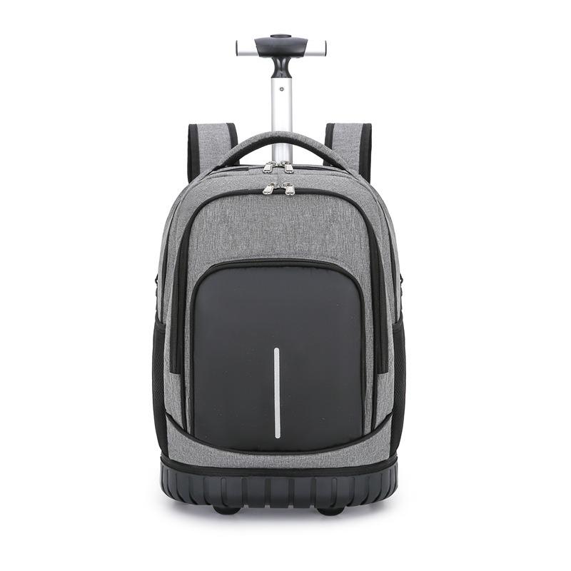 Unisex 18 Inch Wheeled Rolling Backpack for Students Travel Durable Luggage Bag