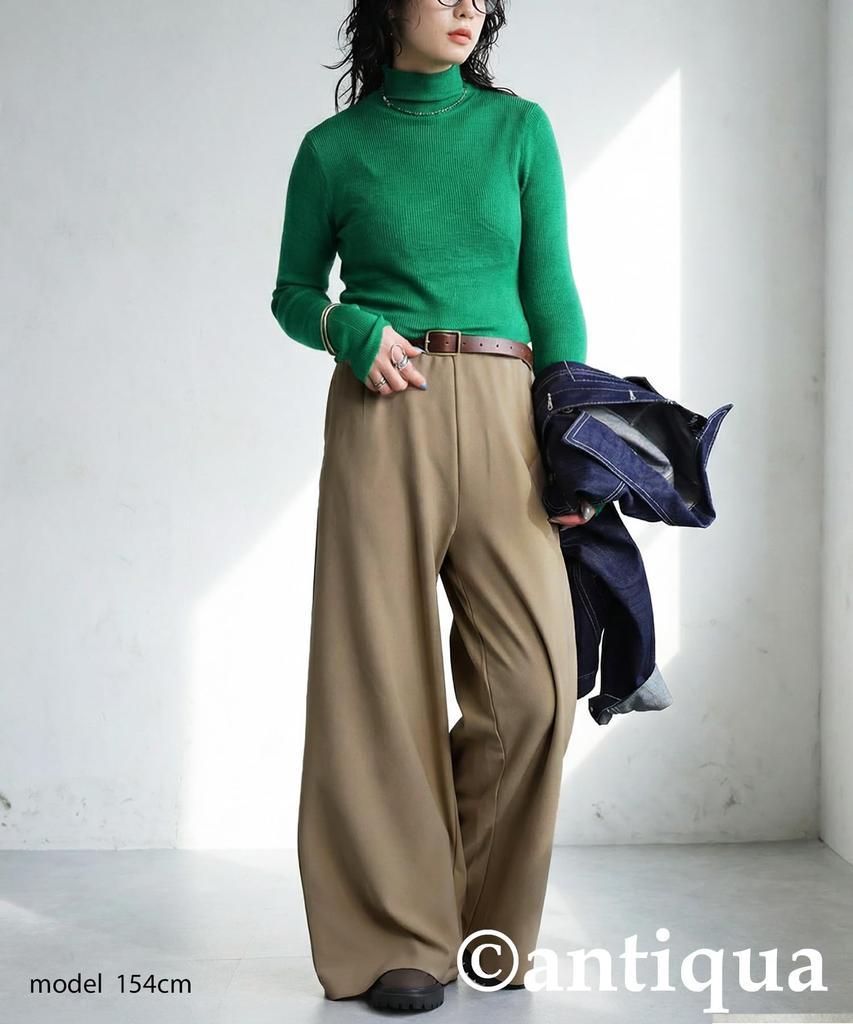 Antiqua Georgette One Size Women's Fleece-Lined Wide-Leg Pants, PY-00820, 08, Beige,