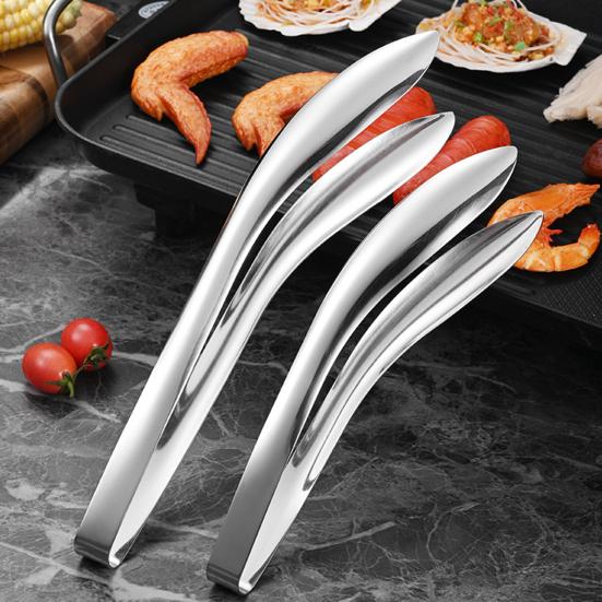 Stainless Steel Serving Tongs Multi-functional Kitchen Food Clamp for Cooking Toast Bread Salad Barbecue Grilling Baking Frying