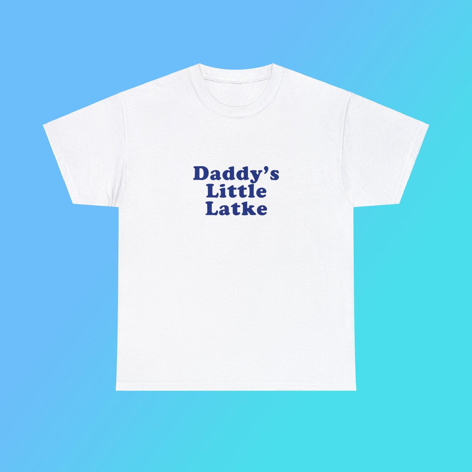 Daddy s Little Latke Unisex Heavy Cotton Tee Jewish Family Funny Cute Hanukkah Parody Gift Meatball New York City Little Italy Shirt S