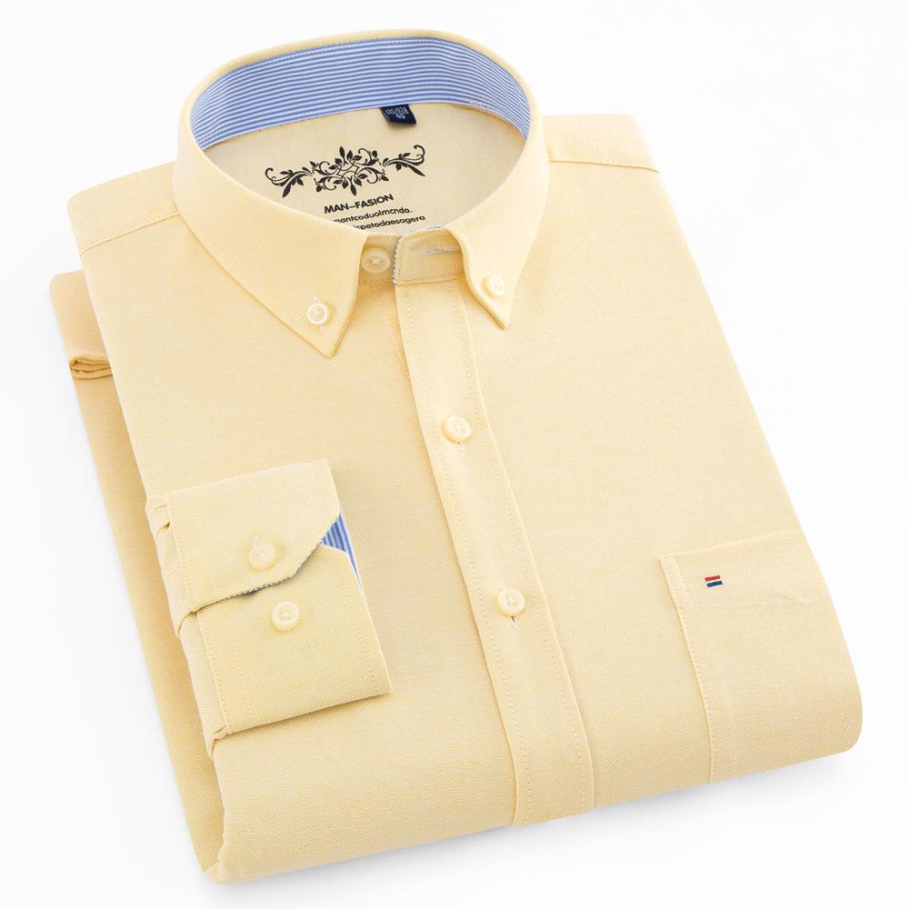 Men‘s Fashionable Cotton Blend Long Sleeve Oxford Shirt - Premium Quality Breathable, Button Up Design - Ideal for Business & Formal Events
