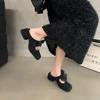 2025 Spring and Summer New Bag Head Cool Slippers Women's Outer Wear Square Head Korean Version Thick Heel Bow Versatile Lazy Half Slippers