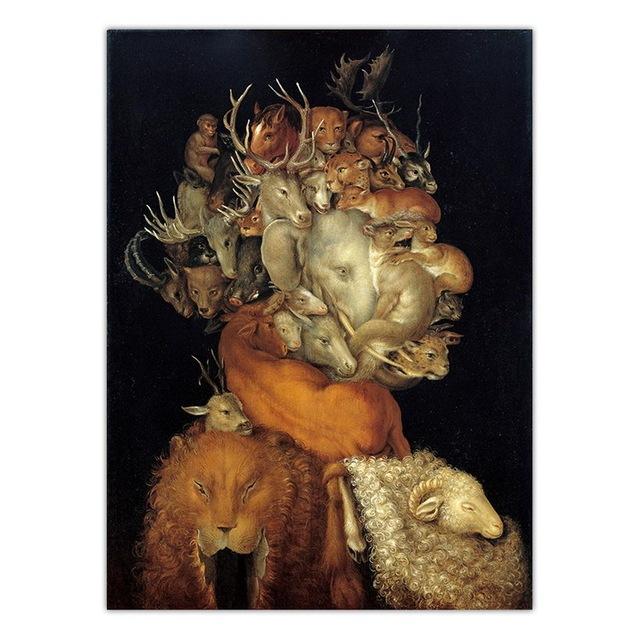 Italy Giuseppe Arcimboldo Works Poster Nordic Style Abstract Canvas Painting Wall Art Pictures Print Living Room Home Decoration
