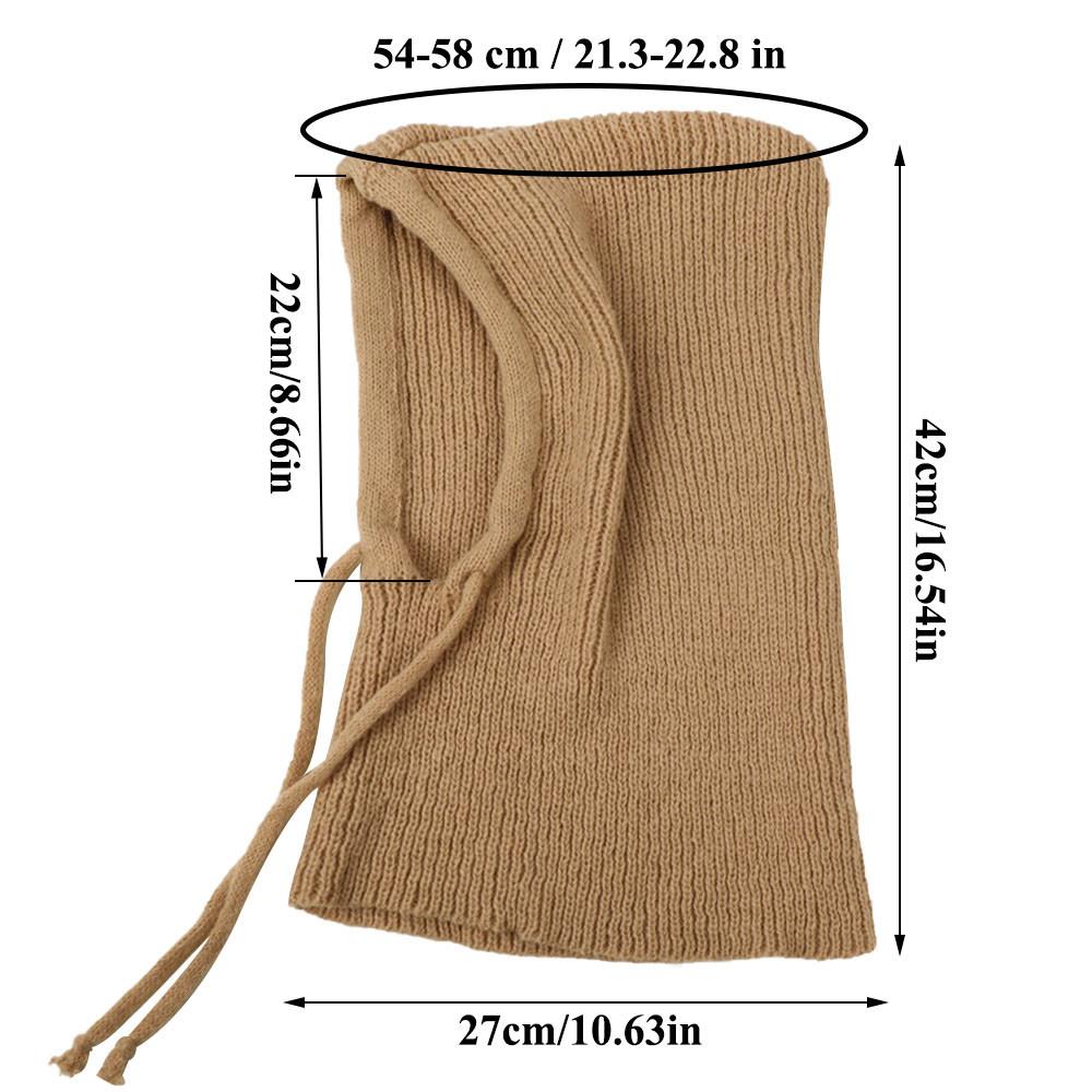 Thick Winter Knitted Hooded Caps Women One-Piece Beanie Hats Outdoor Balaclava Neck Warmer Scarf Windproof Ear Protection Bonnet