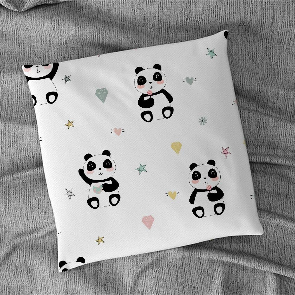 Cute Panda Pattern Pillowcase Car Ornaments Office Living Room Sofa Home Pillowcase