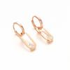 Pure Purple Gold Geometric Zircon Earrings Plated With Rose Gold Personalized Trend Ear Buckles