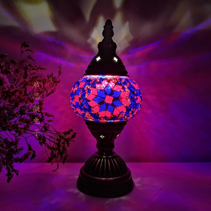 Lampada da Tavolo a Mosaico Turca Vintage Art Déco Fatta a Mano Lamparas De Mesa Vetro a Mosaico Romantica Luce da Letto Lamparas Con Mosaicos
