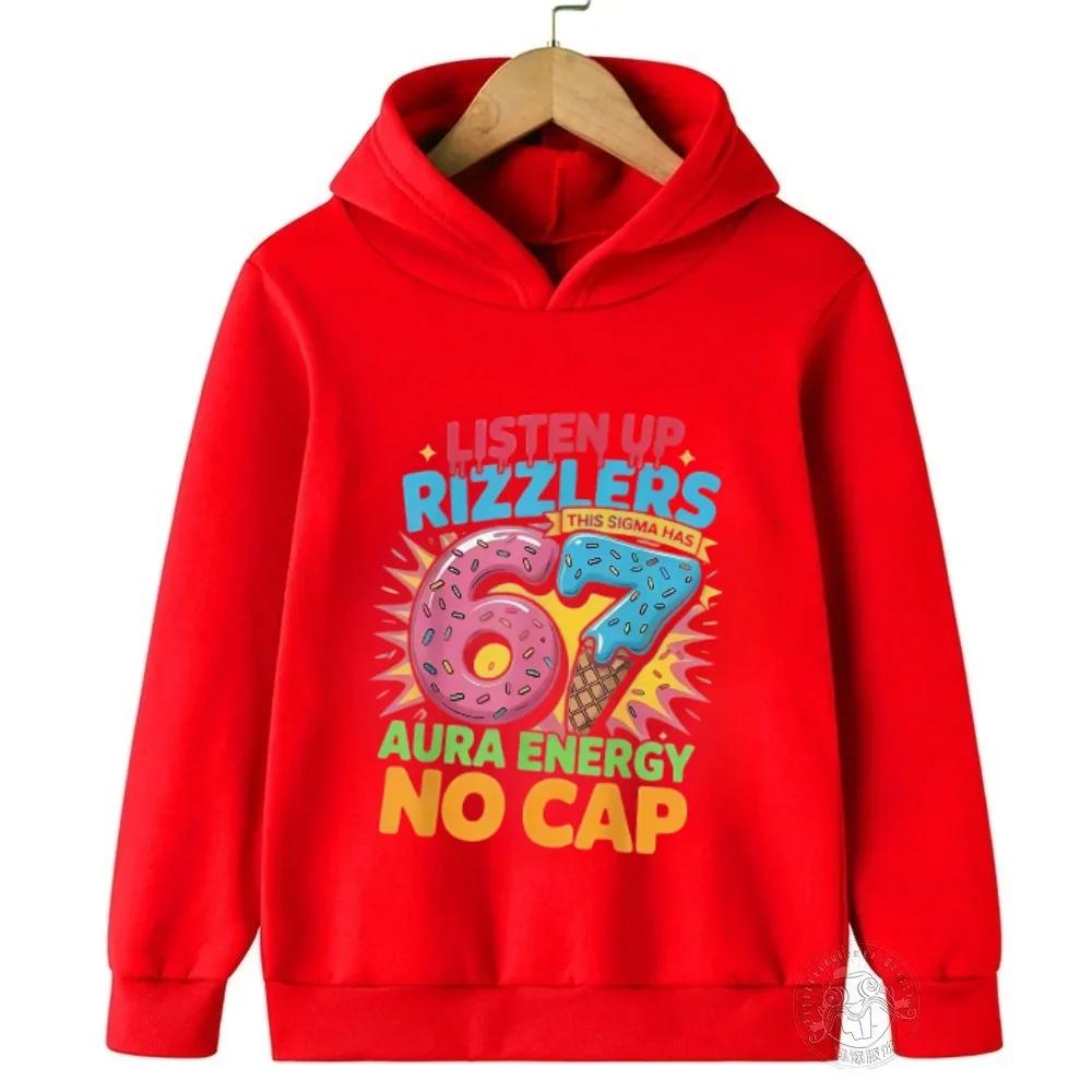Spring Autumn 67 Children's Hoodie Kids Casual Boys Girl Pullover Fashionable and Funny Comfortable Sweatshirt Hoodies Coat