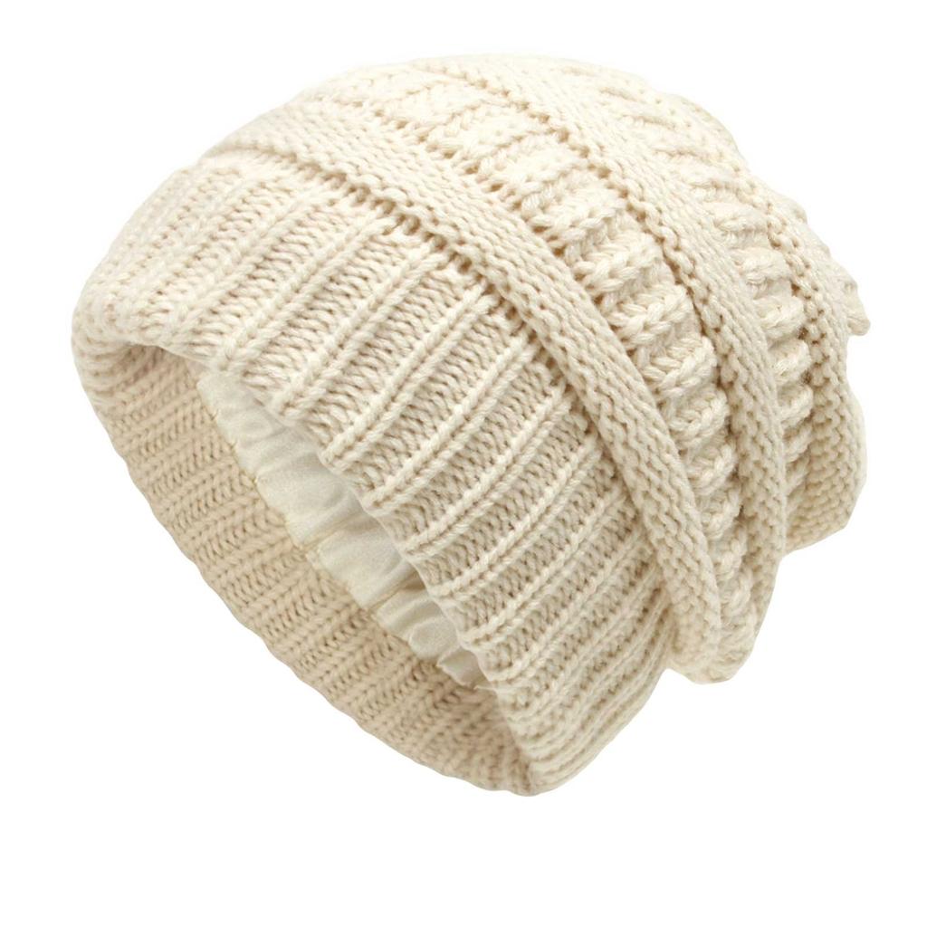 Women Knitted Pullover Beanie Hat Soft Stretchy Winter Warm Hat for Outdoor Activities and Casual Wear