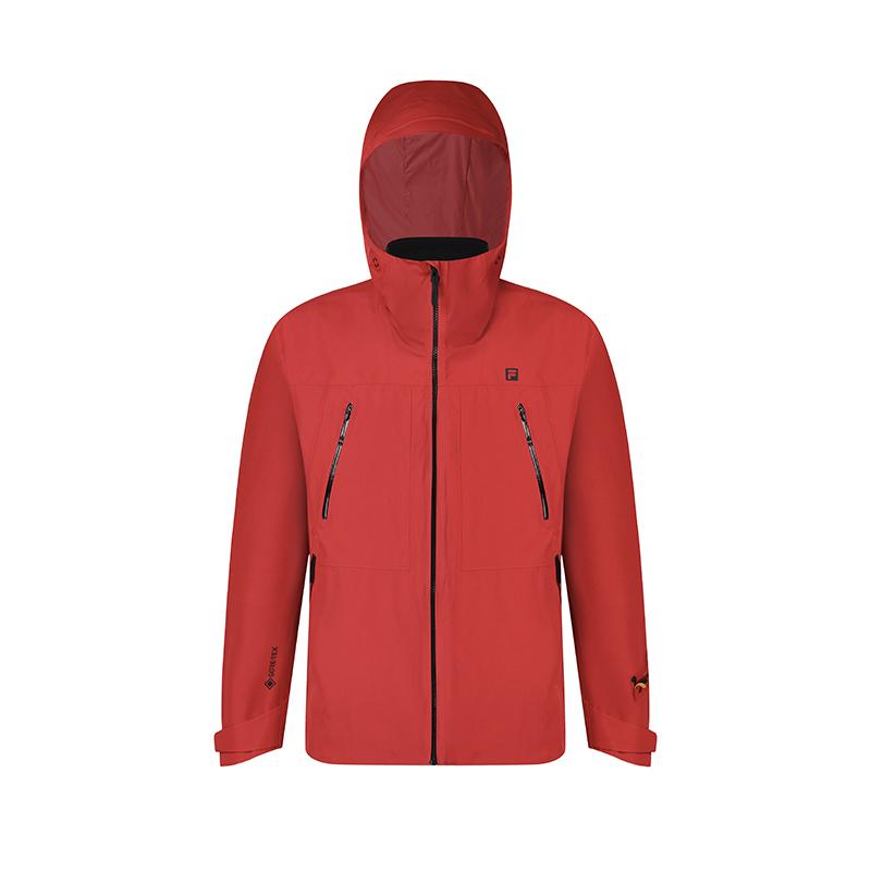 FILA Fleece Hooded Warm Two-Piece Set Waterproof Jacket Men Outerwear Dark-Rose A11M517728FWI