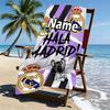 Custom Name Personalized Real Madrid Print Beach Towel, for Trip Camping Beach Party Home Decor, Birthday Gift for Family & Friends