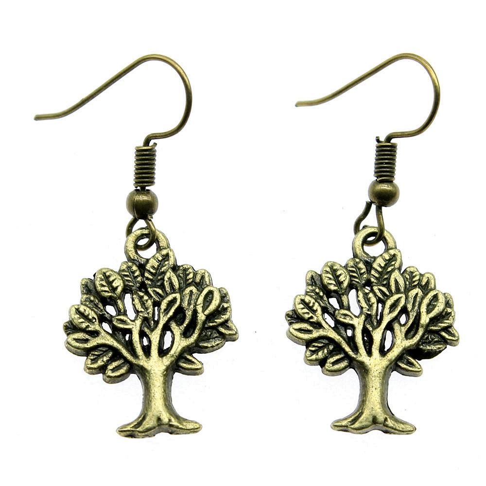Tree Of Life Dangle Earrings Openwork Nature Boho Style Drop Jewelry For Female