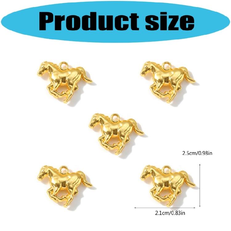 Pack of 50 Alloy Animal Horse Pendants 25x21mm Charms Designed for Jewelry Crafting DIY Projects Accessories