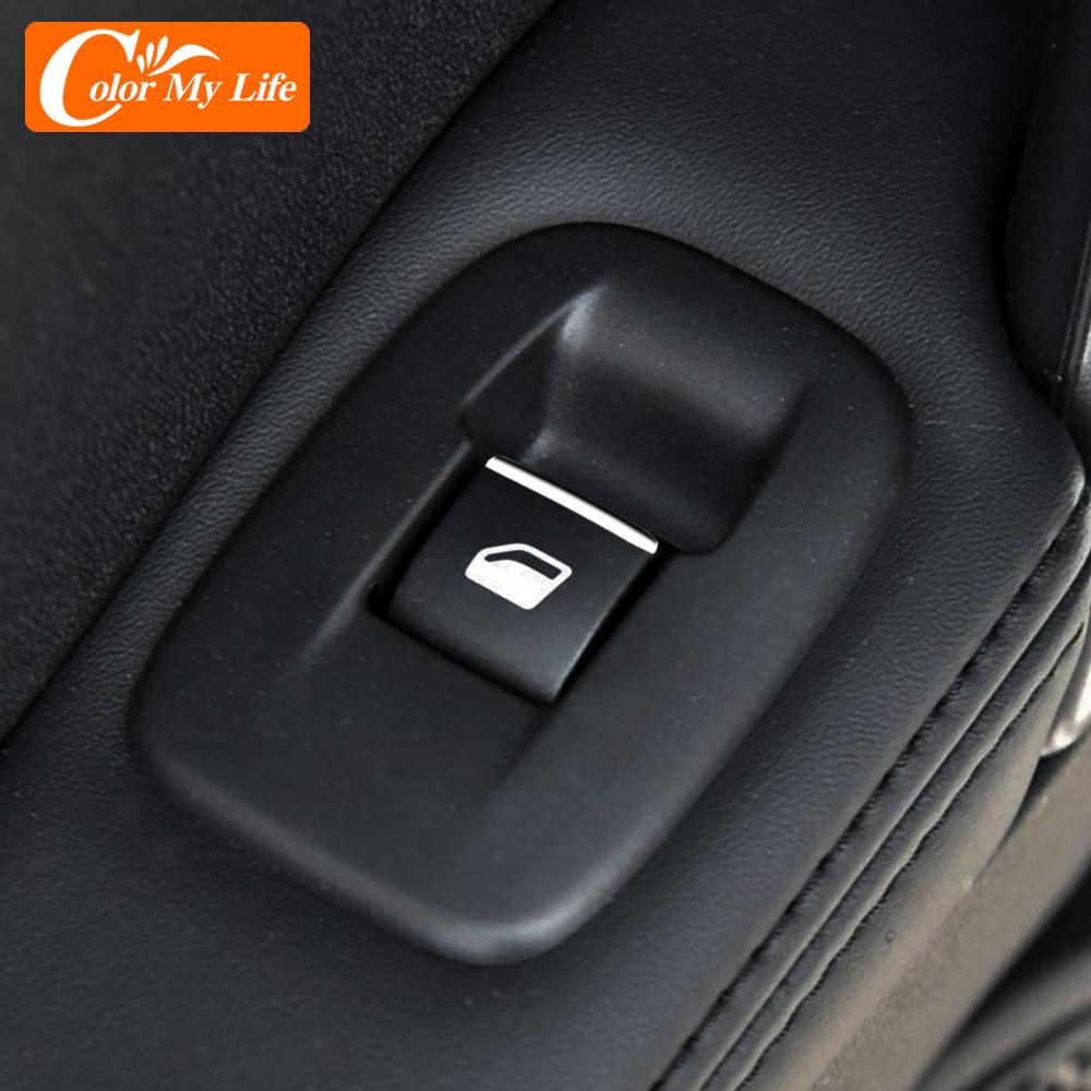Color My Life 4 sztuk/zestaw ABS Chrome szyby samochodowe sterowanie podnośnikiem osłona przycisku listwa wykończeniowa dla Peugeot 208 GTI 2014