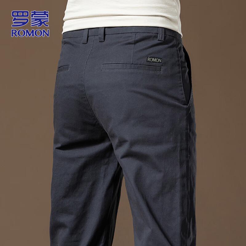 

ROMON Men s Straight-Leg Casual Business Pants 38