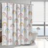 Whimsical Rainbow & Star Shower Curtain, Vibrant Pastel Polyester Design, Machine Washable, Modern Bathroom Decor